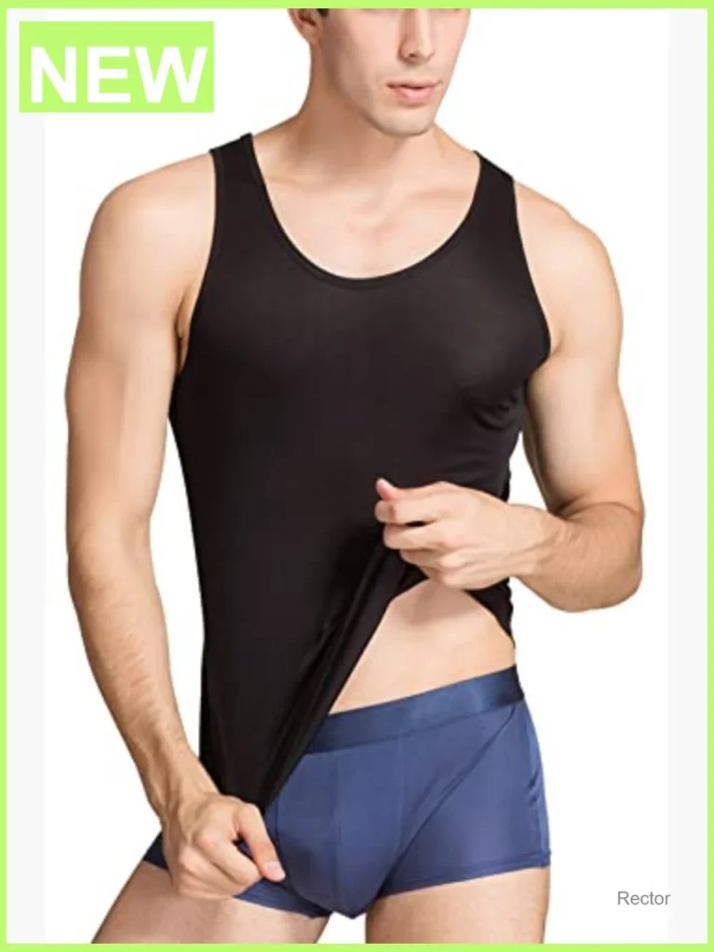 Men's Silk Tank Top Sleeveless Undershirt Breathable A Shirt